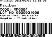 Figure 2. Concatenating material code and internal lot number into a single machine-readable code facilitates error-free in-process data capture